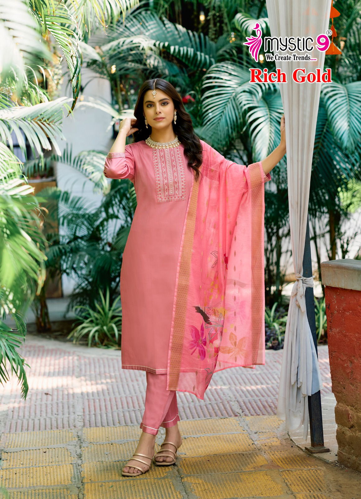Rich Gold Vol 4 By Mystic 9 Cotton Kurti With Bottom Dupatta Wholesale Online